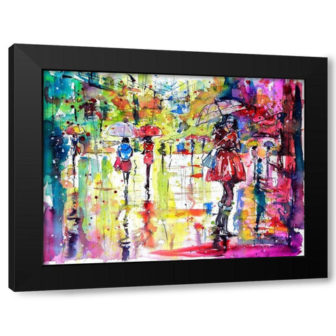 Message Black Modern Wood Framed Art Print by Kovacs, Anna Brigite