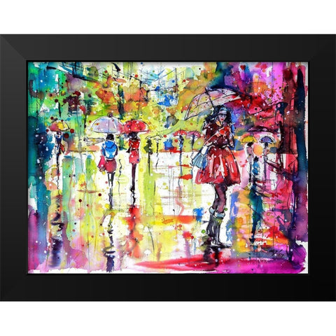 Message Black Modern Wood Framed Art Print by Kovacs, Anna Brigite