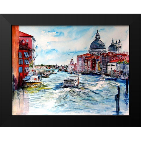 Venice Black Modern Wood Framed Art Print by Kovacs, Anna Brigite