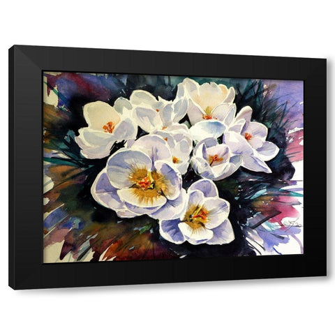 Crocus Black Modern Wood Framed Art Print by Kovacs, Anna Brigite