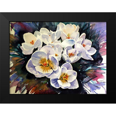 Crocus Black Modern Wood Framed Art Print by Kovacs, Anna Brigite