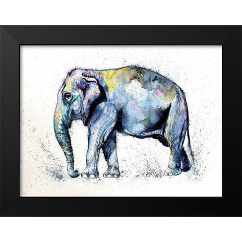 Elephant in Purple Black Modern Wood Framed Art Print by Kovacs, Anna Brigite