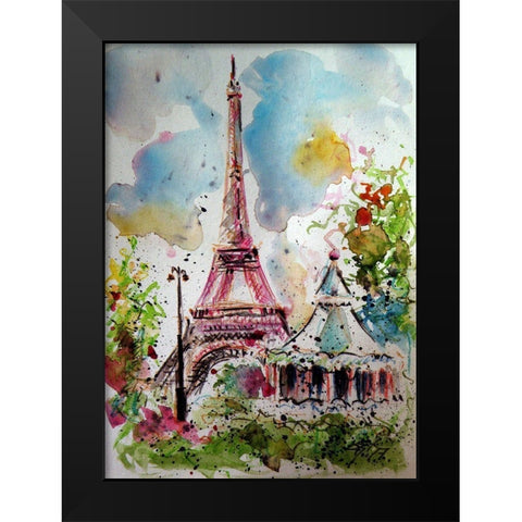 Eifell Tower Black Modern Wood Framed Art Print by Kovacs, Anna Brigite