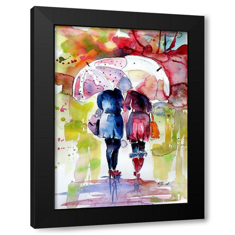 Speaking in the Rain II Black Modern Wood Framed Art Print by Kovacs, Anna Brigite