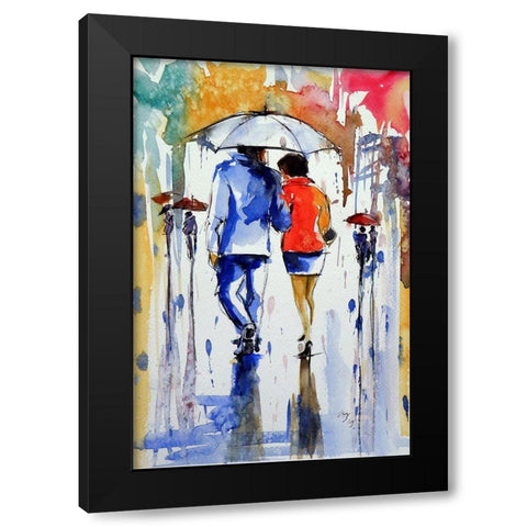 Walk in the Rain V Black Modern Wood Framed Art Print by Kovacs, Anna Brigite