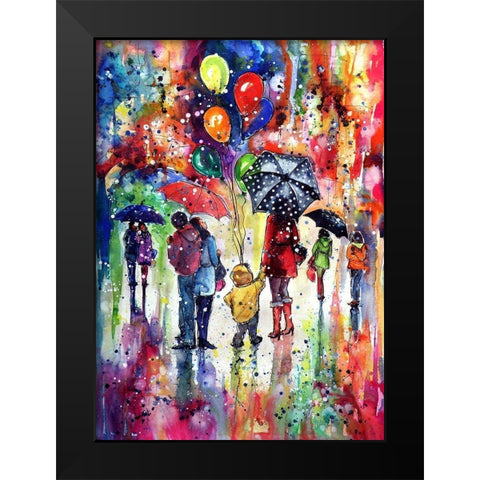 First Snow at Happy Day Black Modern Wood Framed Art Print by Kovacs, Anna Brigite
