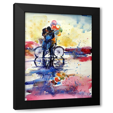 Romance Meeting II Black Modern Wood Framed Art Print with Double Matting by Kovacs, Anna Brigite