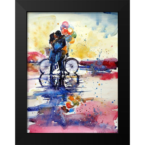 Romance Meeting II Black Modern Wood Framed Art Print by Kovacs, Anna Brigite