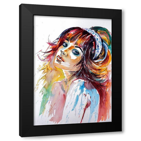 Lady Girl II Black Modern Wood Framed Art Print with Double Matting by Kovacs, Anna Brigite