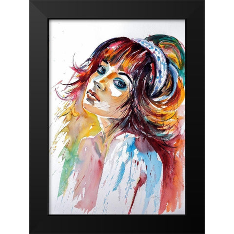 Lady Girl II Black Modern Wood Framed Art Print by Kovacs, Anna Brigite