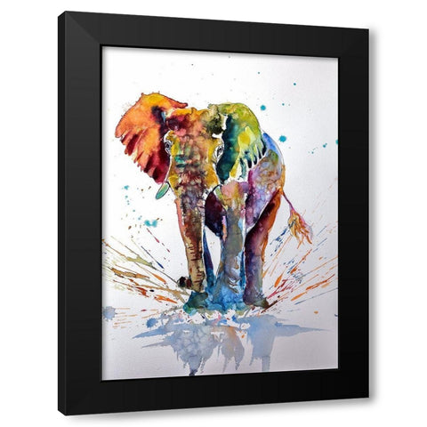 Cute Colorful Elephant Black Modern Wood Framed Art Print with Double Matting by Kovacs, Anna Brigite