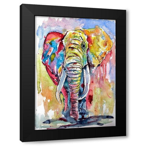 Majestic African Elephant Black Modern Wood Framed Art Print by Kovacs, Anna Brigite
