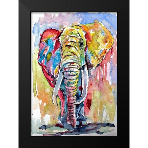 Majestic African Elephant Black Modern Wood Framed Art Print by Kovacs, Anna Brigite