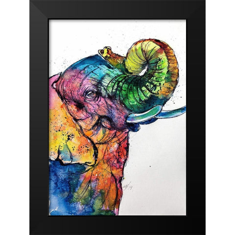 Play with Color II Black Modern Wood Framed Art Print by Kovacs, Anna Brigite