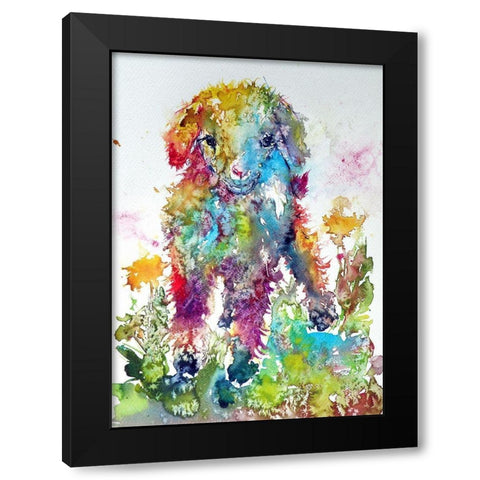 Goat in Grass Black Modern Wood Framed Art Print with Double Matting by Kovacs, Anna Brigite