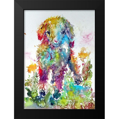 Goat in Grass Black Modern Wood Framed Art Print by Kovacs, Anna Brigite