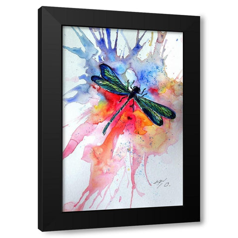 Dragonfly II Black Modern Wood Framed Art Print with Double Matting by Kovacs, Anna Brigite