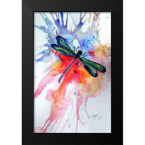 Dragonfly II Black Modern Wood Framed Art Print by Kovacs, Anna Brigite