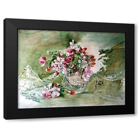 Still Life with Flowering Branch Black Modern Wood Framed Art Print with Double Matting by Kovacs, Anna Brigite