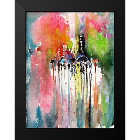 Rain II Black Modern Wood Framed Art Print by Kovacs, Anna Brigite