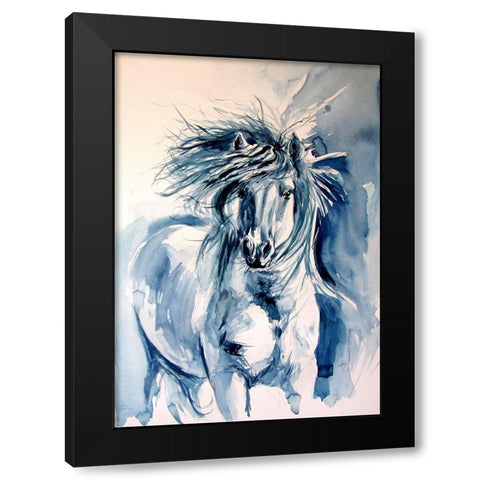 Horse Black Modern Wood Framed Art Print with Double Matting by Kovacs, Anna Brigite