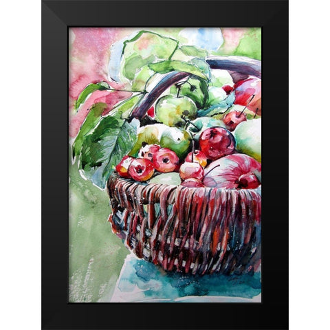 Autumn Fruits Black Modern Wood Framed Art Print by Kovacs, Anna Brigite