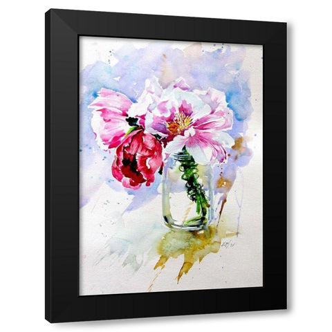 Bouquet of Flowers Black Modern Wood Framed Art Print by Kovacs, Anna Brigite