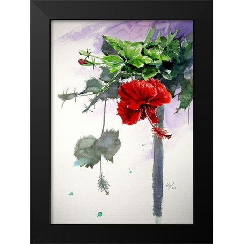 Hibiscus  Black Modern Wood Framed Art Print by Kovacs, Anna Brigite