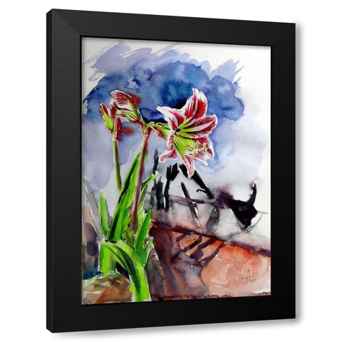 Amaryllis Black Modern Wood Framed Art Print by Kovacs, Anna Brigite