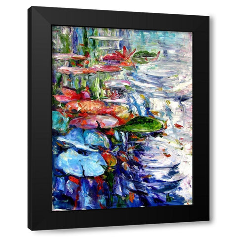 Watter Lilly Black Modern Wood Framed Art Print with Double Matting by Kovacs, Anna Brigite