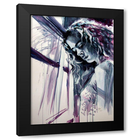 Expectation Black Modern Wood Framed Art Print by Kovacs, Anna Brigite