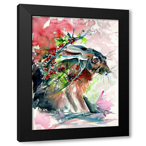 Rabbit in the Grass II Black Modern Wood Framed Art Print with Double Matting by Kovacs, Anna Brigite