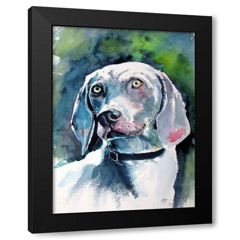 Weimaraner Retriever Black Modern Wood Framed Art Print with Double Matting by Kovacs, Anna Brigite