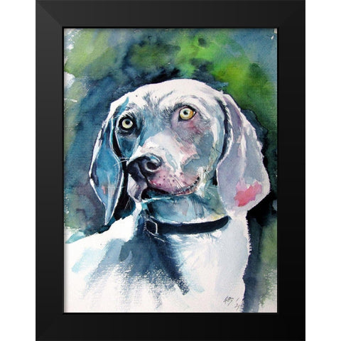 Weimaraner Retriever Black Modern Wood Framed Art Print by Kovacs, Anna Brigite