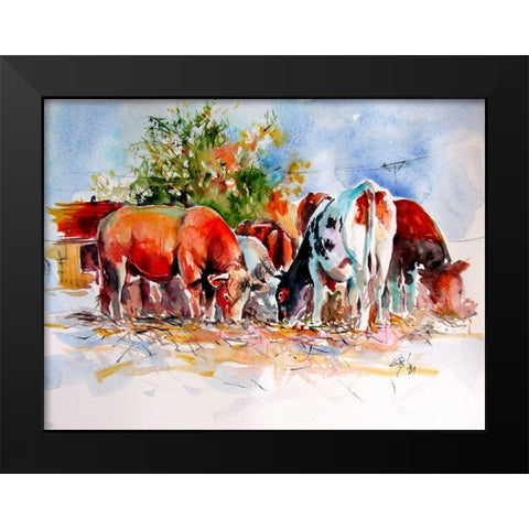The Devil and the Other Cows Black Modern Wood Framed Art Print by Kovacs, Anna Brigite