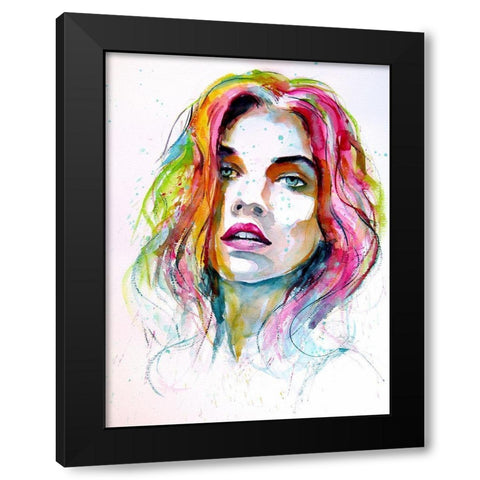 Charming Girl I Black Modern Wood Framed Art Print by Kovacs, Anna Brigite