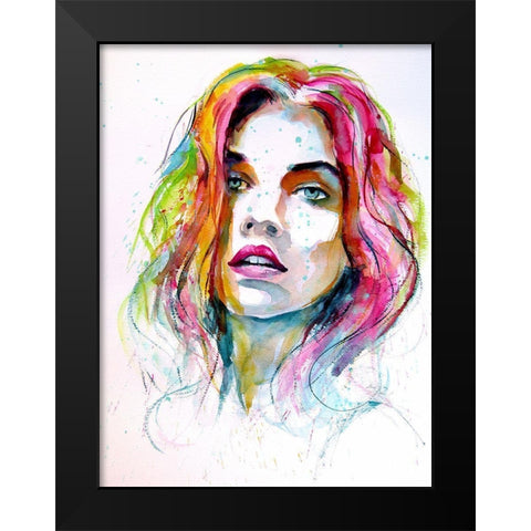 Charming Girl I Black Modern Wood Framed Art Print by Kovacs, Anna Brigite