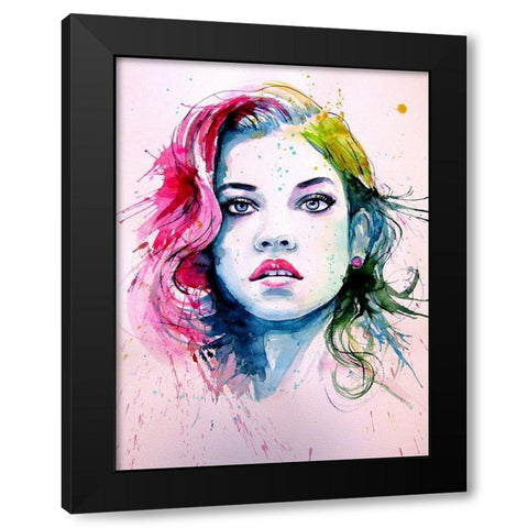 Charming Girl II Black Modern Wood Framed Art Print with Double Matting by Kovacs, Anna Brigite