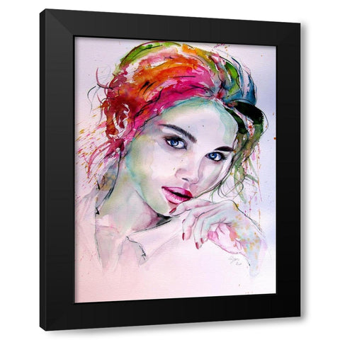 Charming Girl III Black Modern Wood Framed Art Print with Double Matting by Kovacs, Anna Brigite