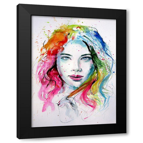 Charming Girl VII Black Modern Wood Framed Art Print by Kovacs, Anna Brigite