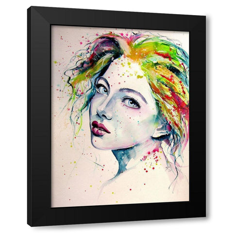 Charming Girl IX Black Modern Wood Framed Art Print with Double Matting by Kovacs, Anna Brigite