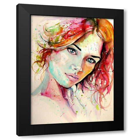 Charming Girl XI Black Modern Wood Framed Art Print with Double Matting by Kovacs, Anna Brigite