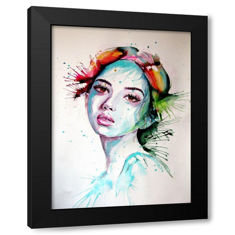 Charming Girl XIV Black Modern Wood Framed Art Print with Double Matting by Kovacs, Anna Brigite