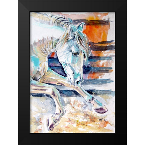 Andalusian Horse II Black Modern Wood Framed Art Print by Kovacs, Anna Brigite