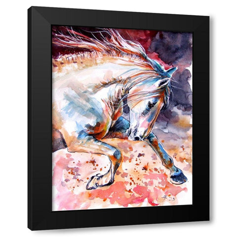 Running Horse I Black Modern Wood Framed Art Print with Double Matting by Kovacs, Anna Brigite