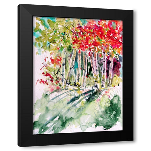 Autumn Forest at Light Black Modern Wood Framed Art Print with Double Matting by Kovacs, Anna Brigite