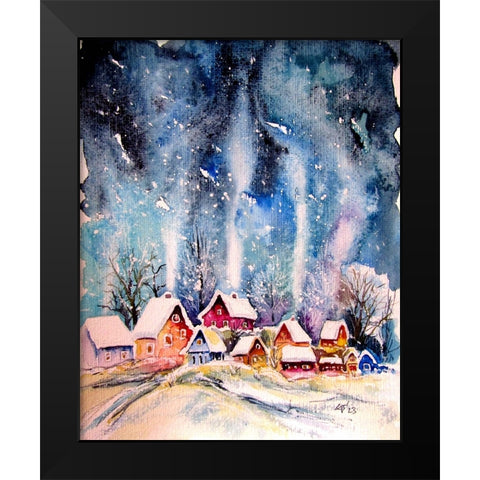 Frozen Village I Black Modern Wood Framed Art Print by Kovacs, Anna Brigite