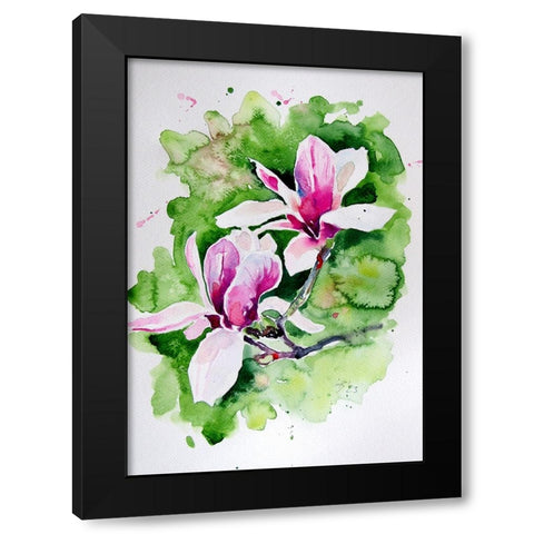 Magnolia Black Modern Wood Framed Art Print with Double Matting by Kovacs, Anna Brigite