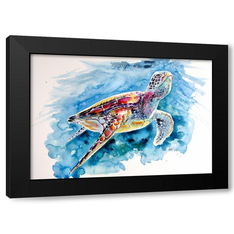 Turtle Black Modern Wood Framed Art Print with Double Matting by Kovacs, Anna Brigite