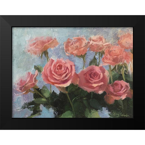 Rose Morning Black Modern Wood Framed Art Print by Strube, Ling